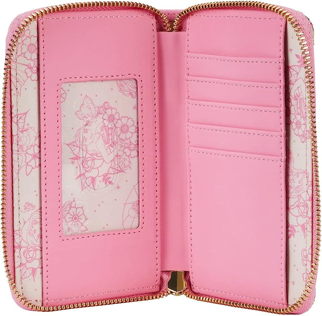 LOUNGEFLY DISNEY: PRINCESS TATTOO AOP ZIP AROUND WALLET