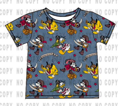 Pirate Mickey Kid's Shirt- Preorder - ETA is early May