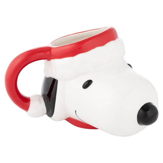PEANUTS SNOOPY IN SANTA HAT SCULPTED CERAMIC MUG