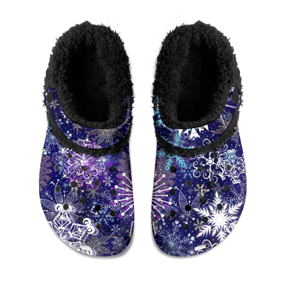 Snowflakes Furry Clog