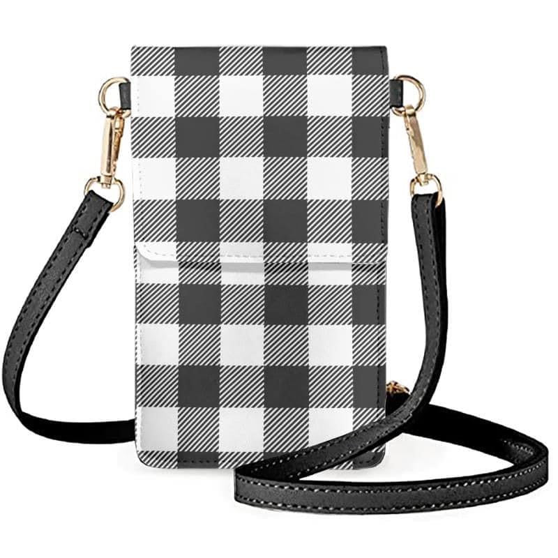 B&W Plaid Phone Crossbody Bag Preorder Preorder - Closing 5/5 - ETA Early June