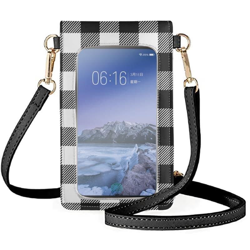B&W Plaid Phone Crossbody Bag Preorder Preorder - Closing 5/5 - ETA Early June