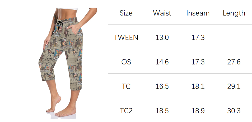 Golden Potter Capri JOGGER Pants with pockets