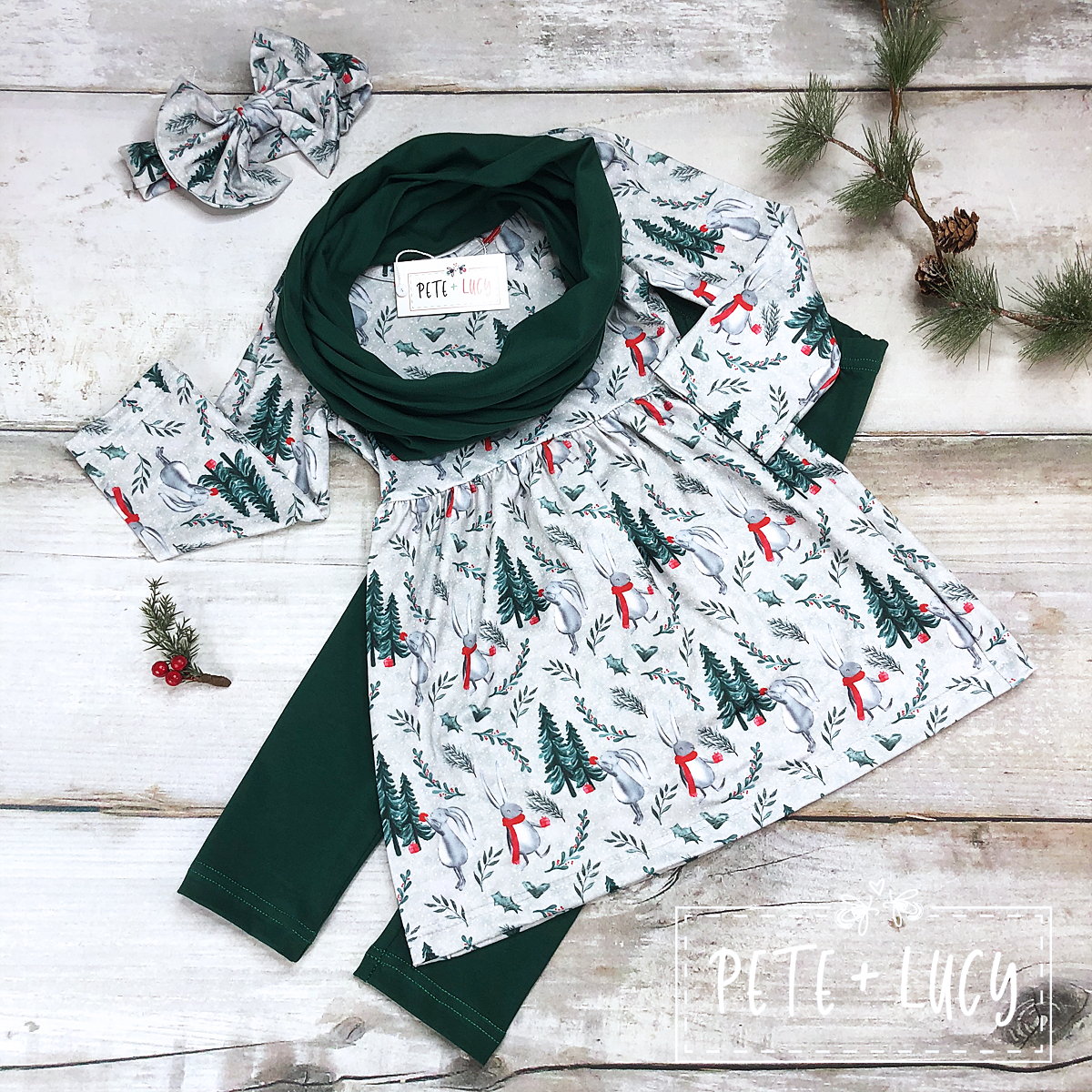 Girl's Winter Bunny 2 Piece Outfit