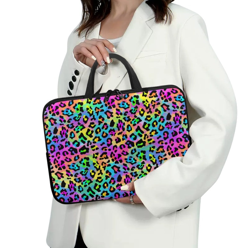 Rainbow Leopard Laptop Case - Preorder - ETA Early Aug. 2024