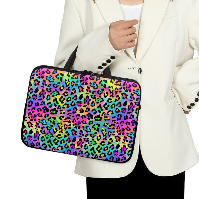 Rainbow Leopard Laptop Case - Preorder - ETA Early Aug. 2024