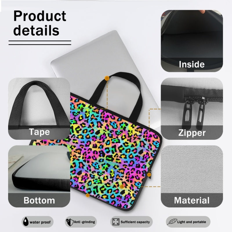 Rainbow Leopard Laptop Case - Preorder - ETA Early Aug. 2024