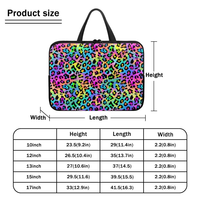 Rainbow Leopard Laptop Case - Preorder - ETA Early Aug. 2024