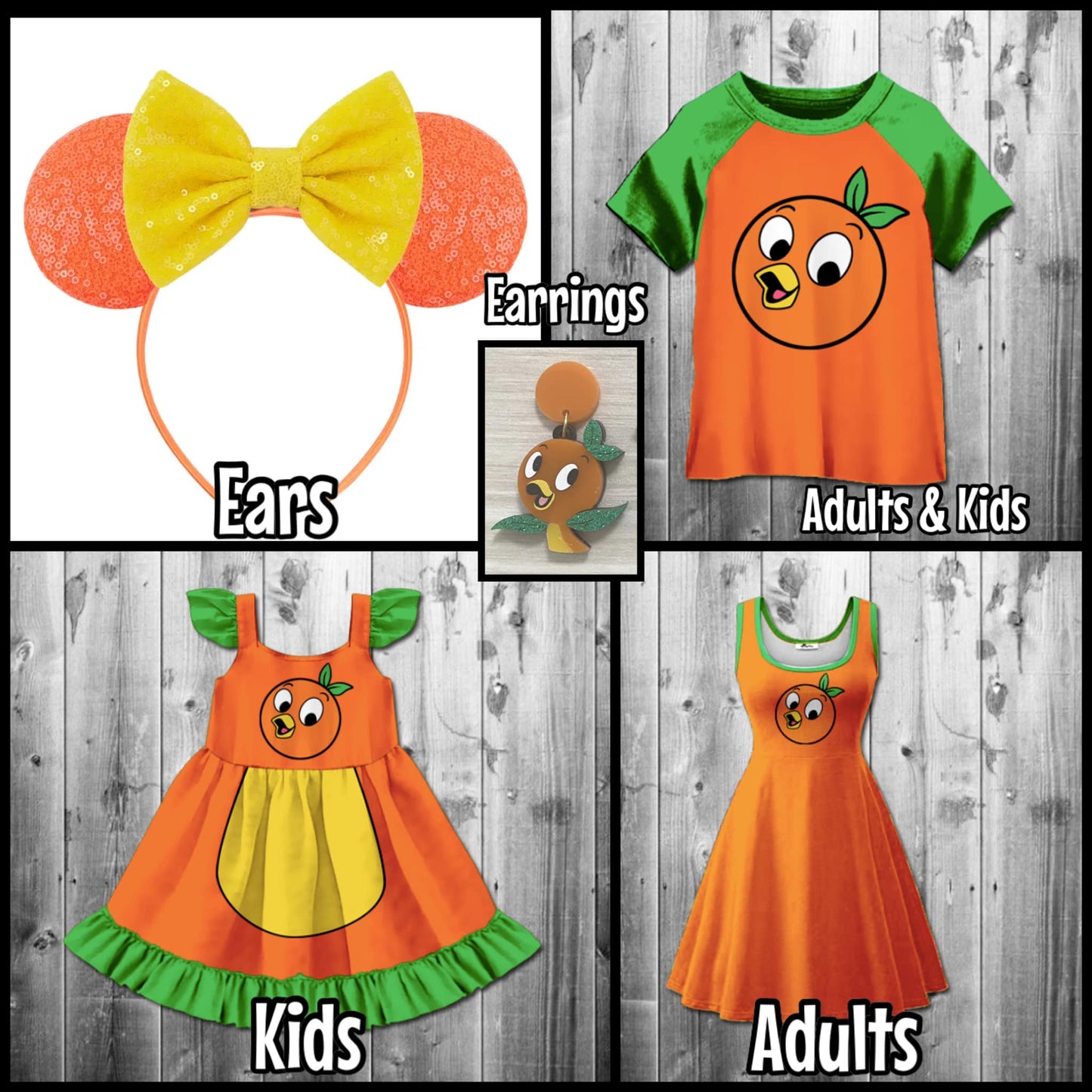 Orange Bird Family Set