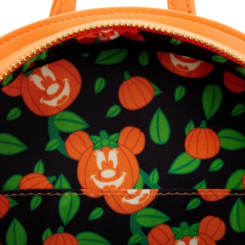 LOUNGEFLY DISNEY: GLOW FACE MINNIE PUMPKIN MINI BACKPACK