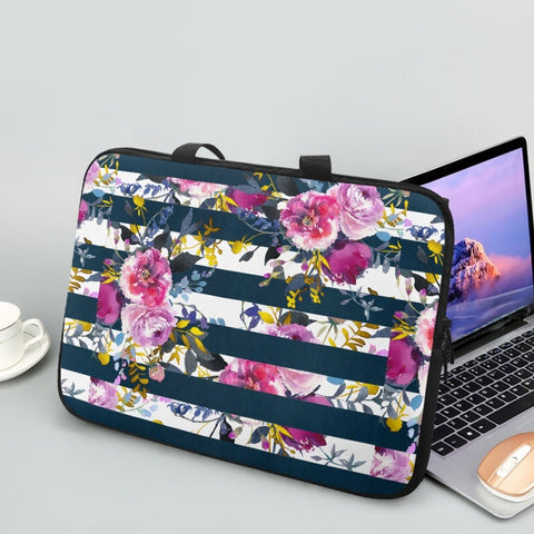 Floral Stripes Laptop Case - Preorder - Closing 7.28 - ETA late Aug.