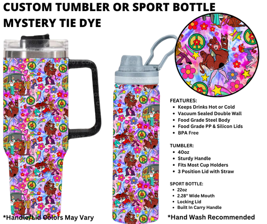 Preorder! Closes 1/1. ETA March. Mystery Tie Dye Custom Tumbler or Sport Bottle