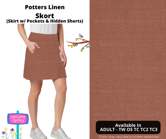 Preorder! Closes 1/15. ETA April. Potters Linen Skort