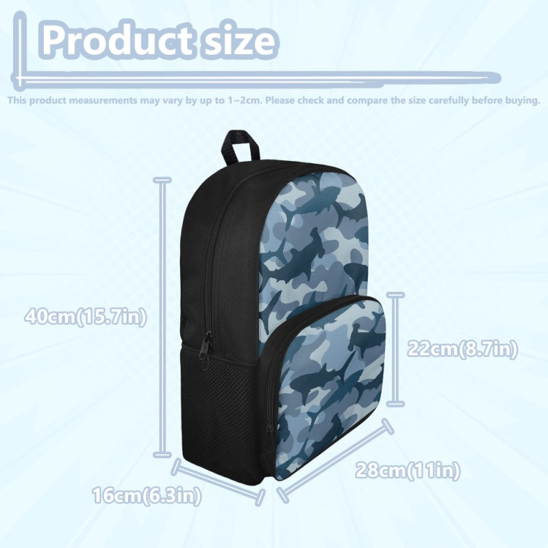 Shark Camo Bookbag - Preorder - ETA Early Aug. 2024