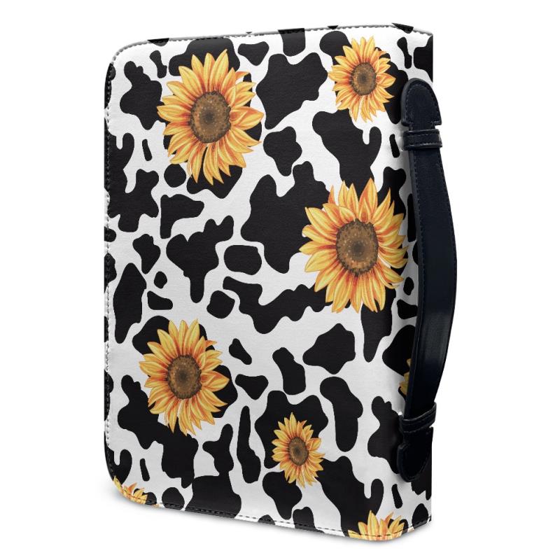 Sunflower w/ cow print Journal / Bible Cover- Preorder - Closing 7/18 - ETA Mid August