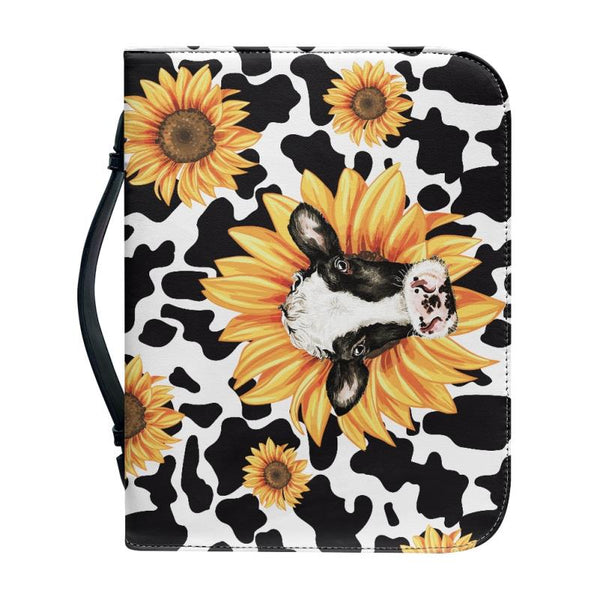 Sunflower w/ cow print Journal / Bible Cover- Preorder - Closing 7/18 - ETA Mid August