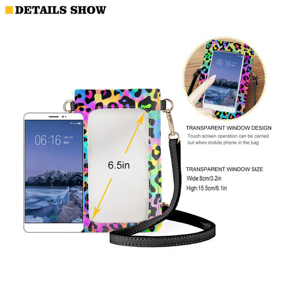Rainbow Leopard Phone Crossbody Bag -