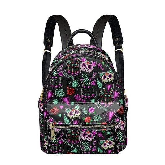 Sugar Skull Cats Mini Bookbag - Preorder - Closing 8/11 - ETA Mid Sept