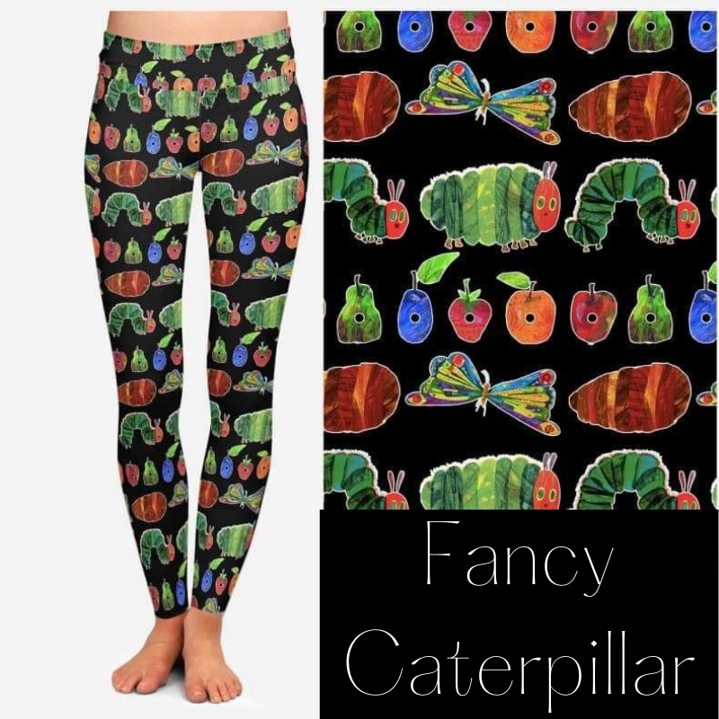 Fancy Caterpillar Leggings w/Pockets - Preorder- ETA Aug 2023