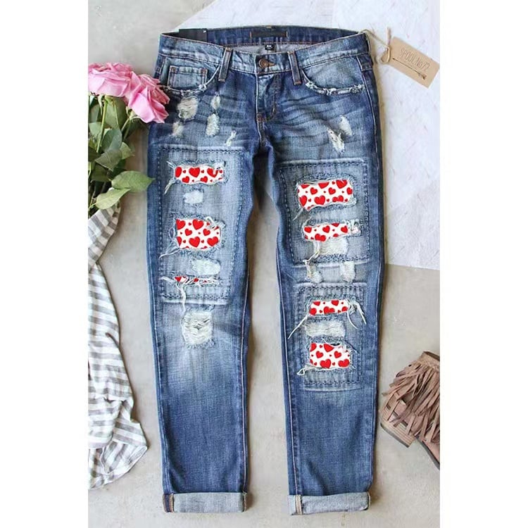 Heart Cropped Jeans