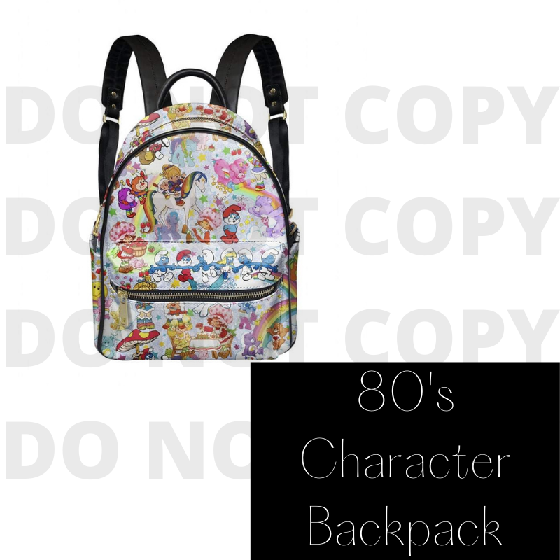 80's Cartoon Characters Mini Backpack - Ready to ship