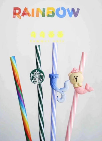 Starbucks Rainbow Straws & Toppers Set