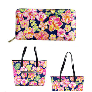 Floral Purse and Wallet Set