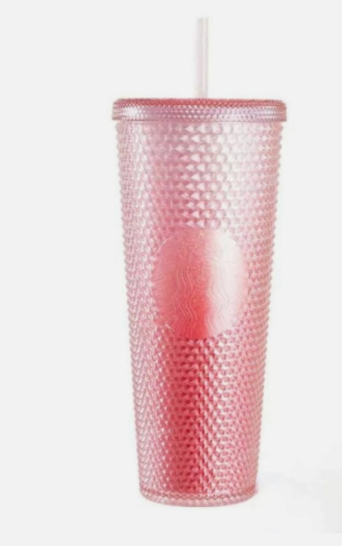 Starbucks Peach Glitter Studded Cup