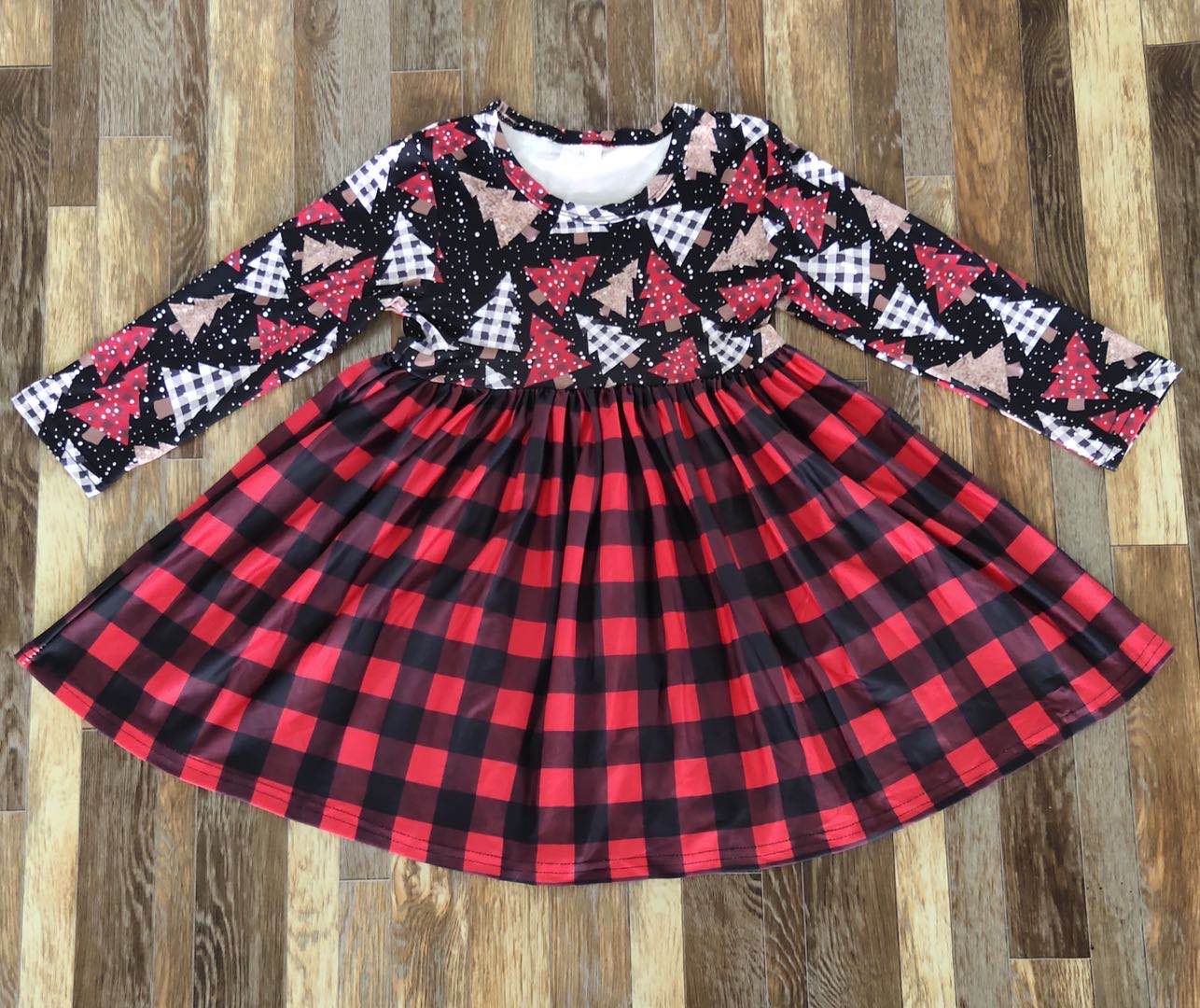 Plaid Christmas Tree Dress WS