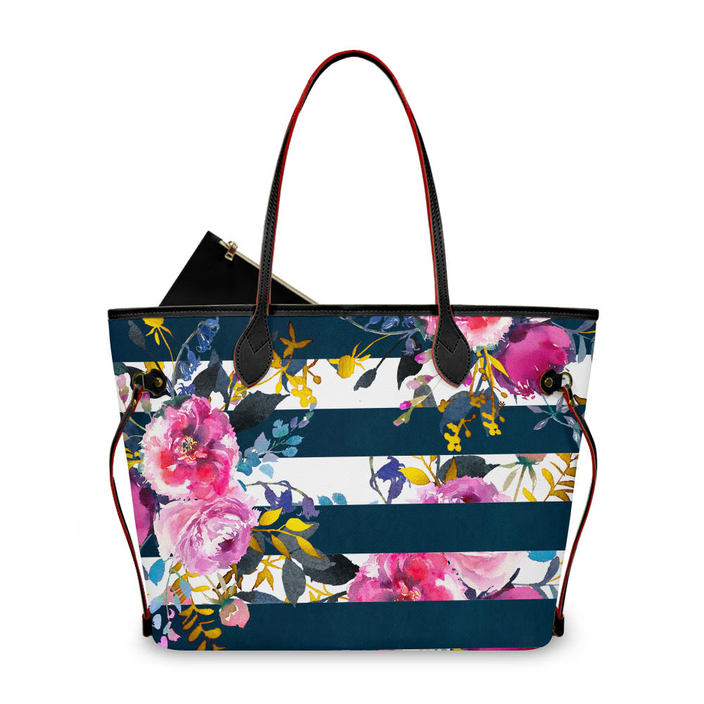 Floral Stripe Neverfull Purse - Preorder - Closing 4/30- ETA late May