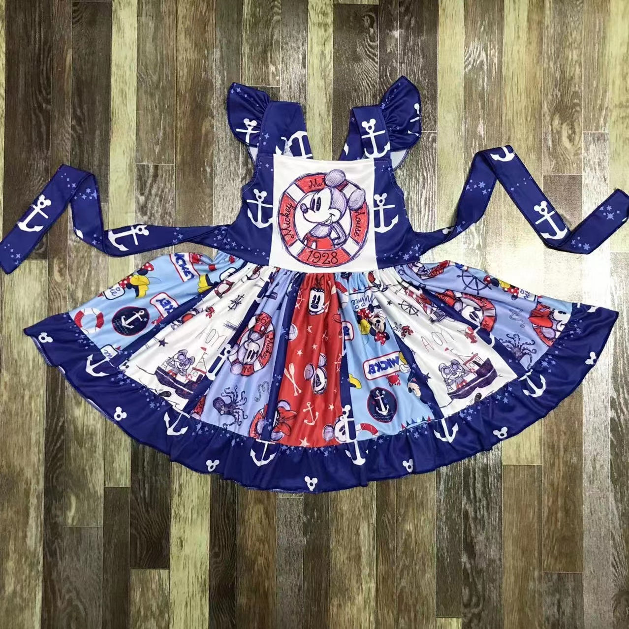 Nautical Mouse Girl's Twirl dress - Preorder - Closing 4/10- ETA mid May