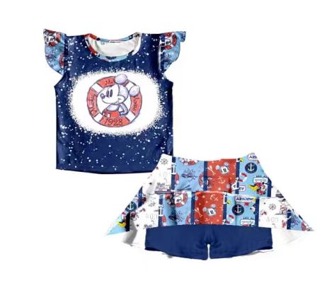 Nautical Mouse 2 piece girl set - Preorder