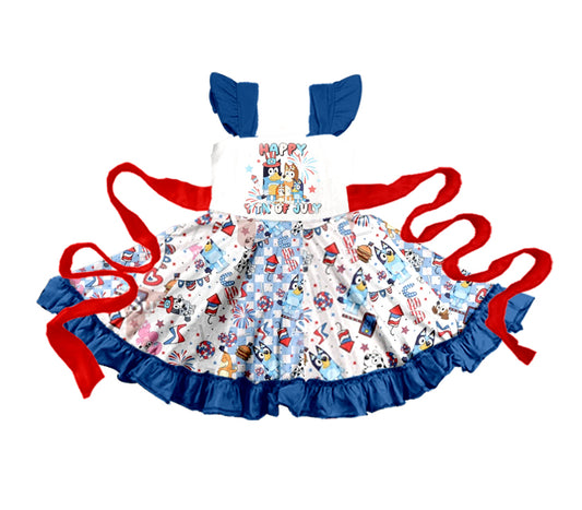 Red, White, Blue Girl's Twirl dress - Preorder