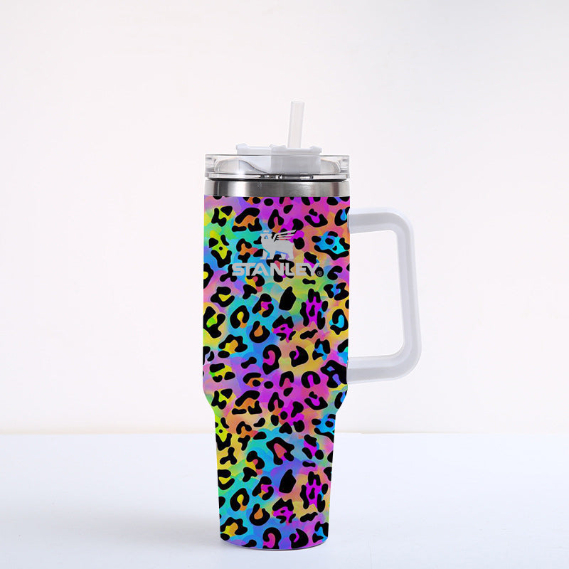 Rainbow Leopard 40 Ounce Tumbler - Ready to ship!